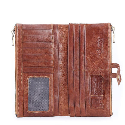 leather mens wallet top layer cowhide clutch