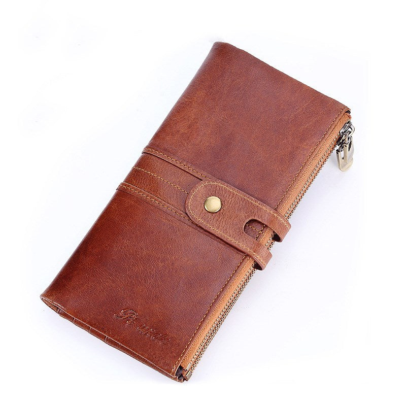 leather mens wallet top layer cowhide clutch