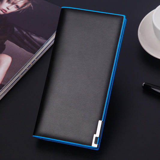 fashion contrast glossy mens wallet long