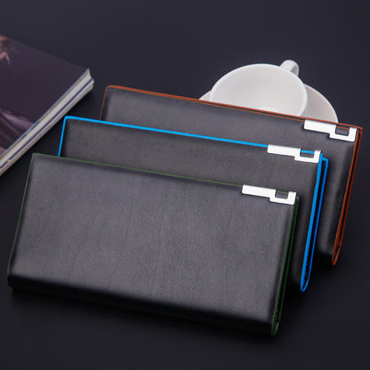 fashion contrast glossy mens wallet long