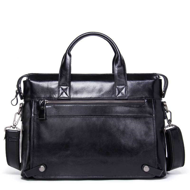 leather mens one shoulder messenger business briefcase