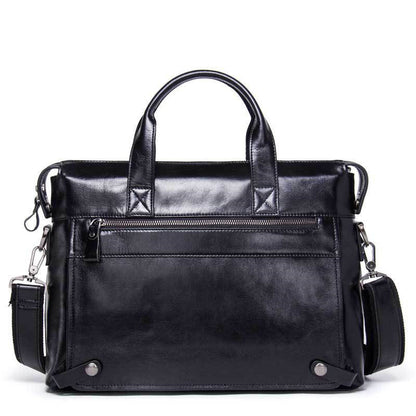 leather mens one shoulder messenger business briefcase