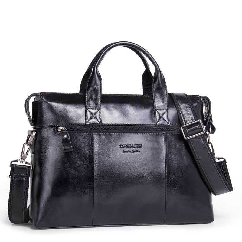 leather mens one shoulder messenger business briefcase
