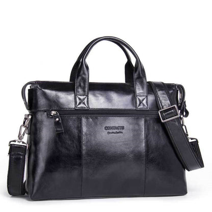 leather mens one shoulder messenger business briefcase