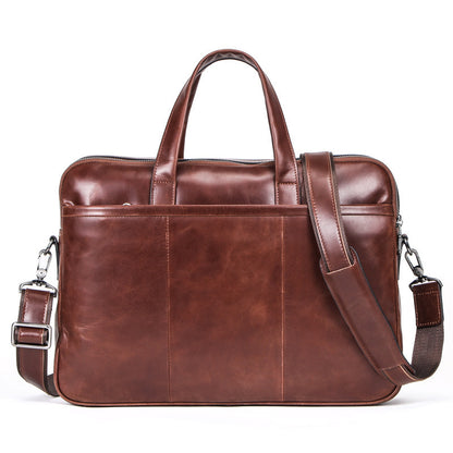 leather mens handbag multifunctional briefcase