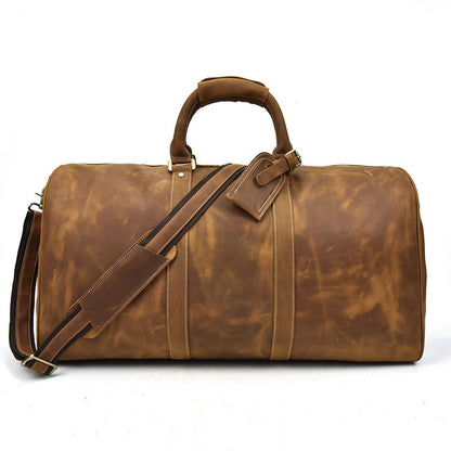 top layer cowhide one shoulder messenger duffel bag