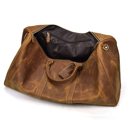 top layer cowhide one shoulder messenger duffel bag