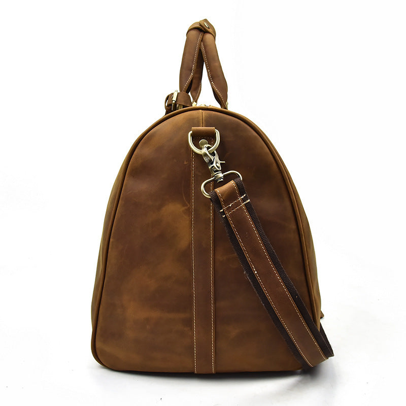 top layer cowhide one shoulder messenger duffel bag