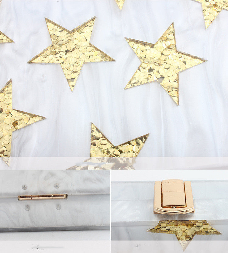 new five pointed star evening bag evening bag sequin clutch