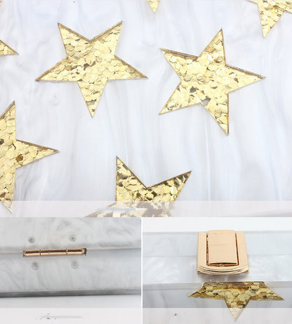 new five pointed star evening bag evening bag sequin clutch