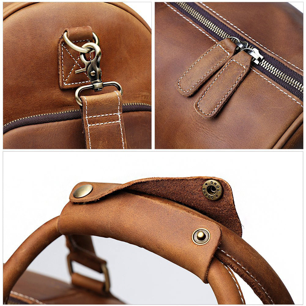 High-Capacity Hand Luggage Bag In First Layer Cowhide