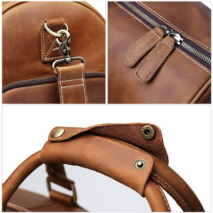 High-Capacity Hand Luggage Bag In First Layer Cowhide