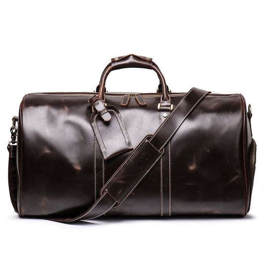 High-Capacity Hand Luggage Bag In First Layer Cowhide