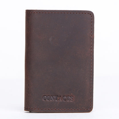 cowhide card holder card holder rfid leather automatic card box