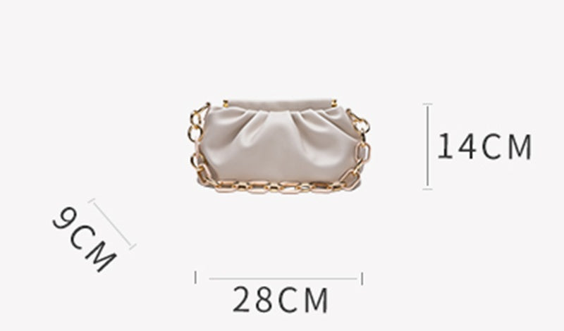 high sense of niche western style fold cloud bag