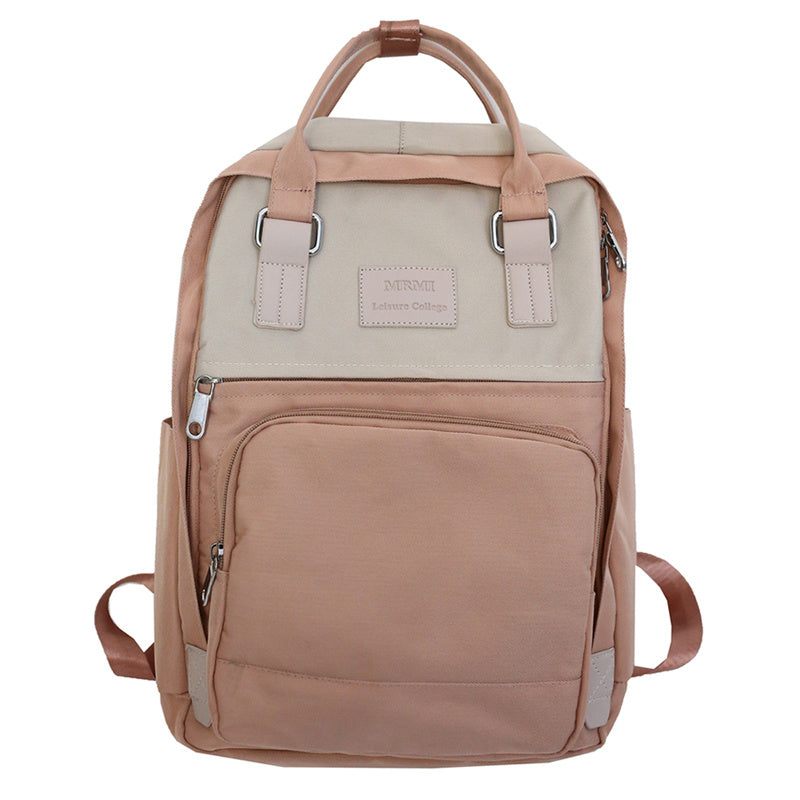 college style art ins neutral color matching student schoolbag