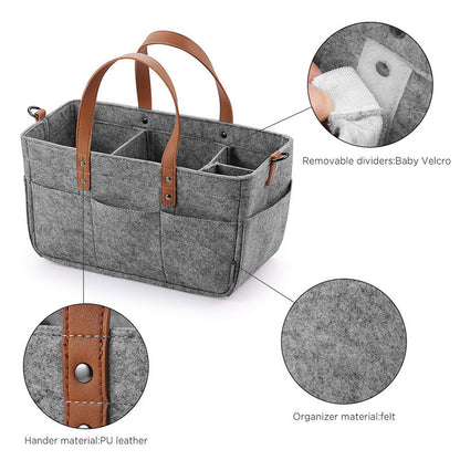 Felt Large Capacity Diaper Bag Trolley Storage Bag