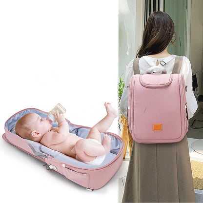 multi function baby diaper maternity bag backpack bed convertible to crib bed