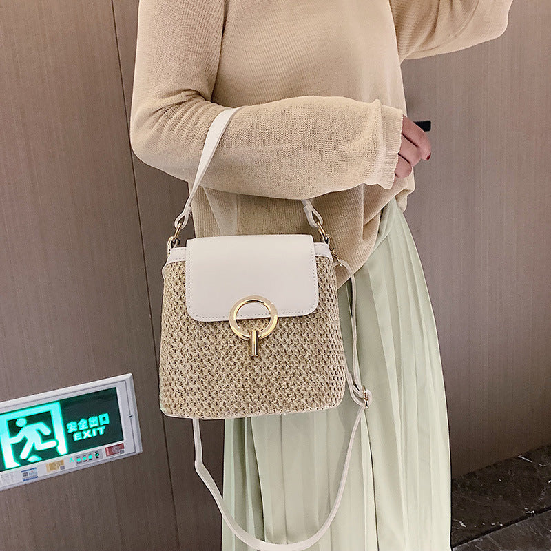 straw bag women fashion hand knitted