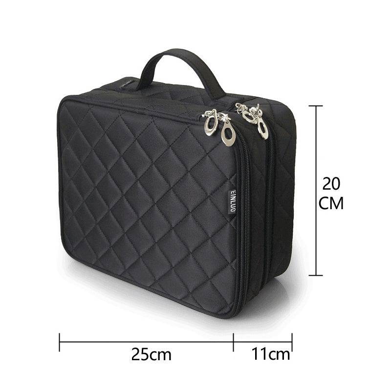 large capacity double deck cosmetic bag