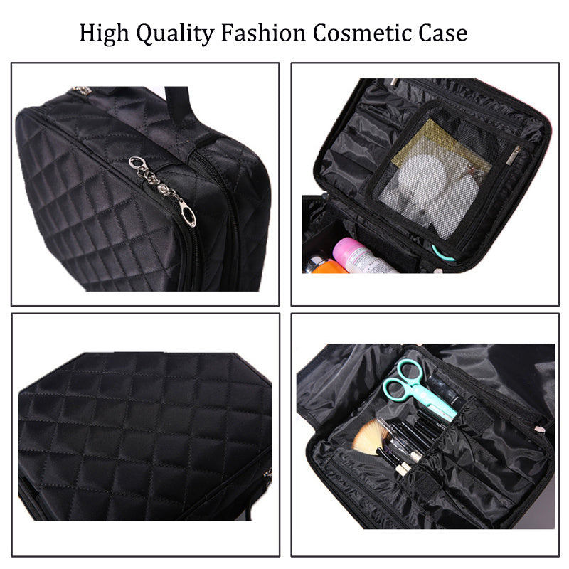 large capacity double deck cosmetic bag