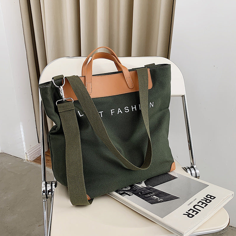 Fashion Large-Capacity One-Shoulder Canvas Handbag