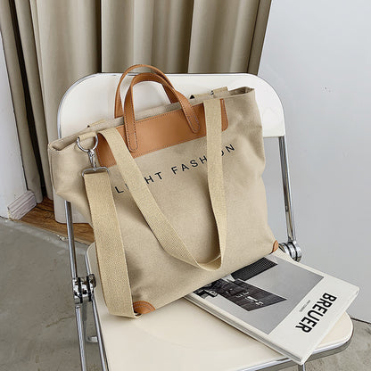 Fashion Large-Capacity One-Shoulder Canvas Handbag