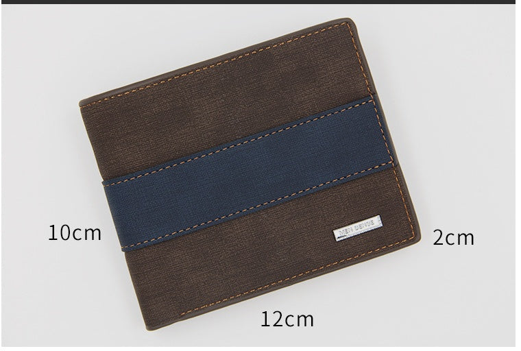 mens wallet short style large capacity multi card bag fashion three percent frosted wallet