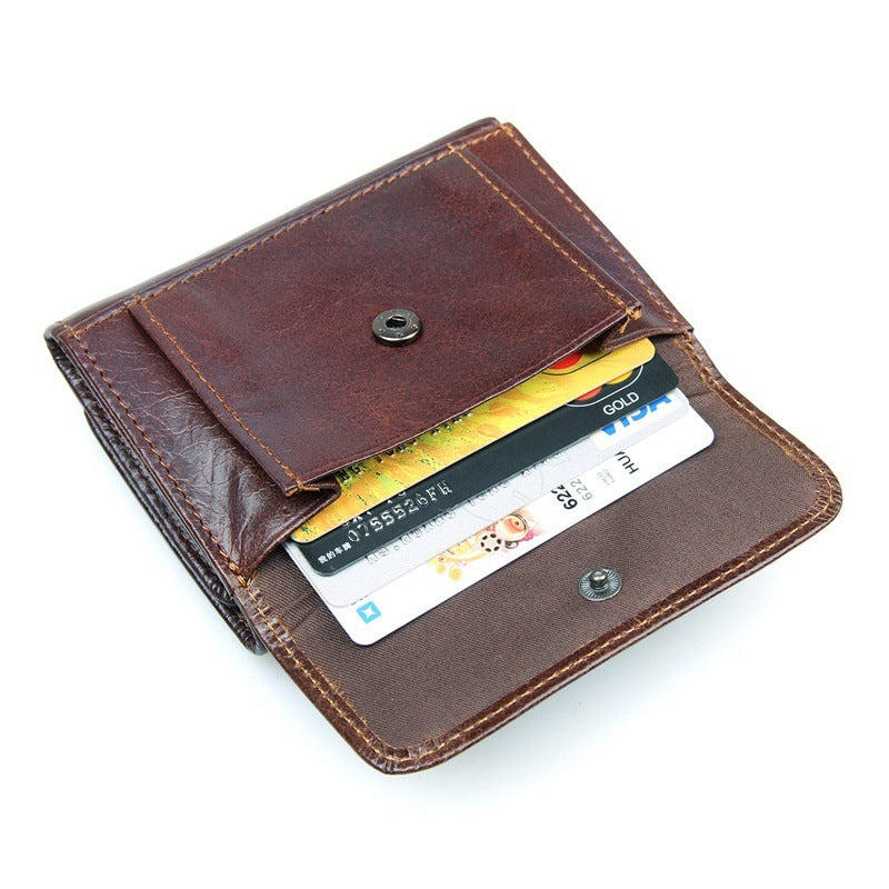 short retro wallet shielding wallet anti scanning leather wallet