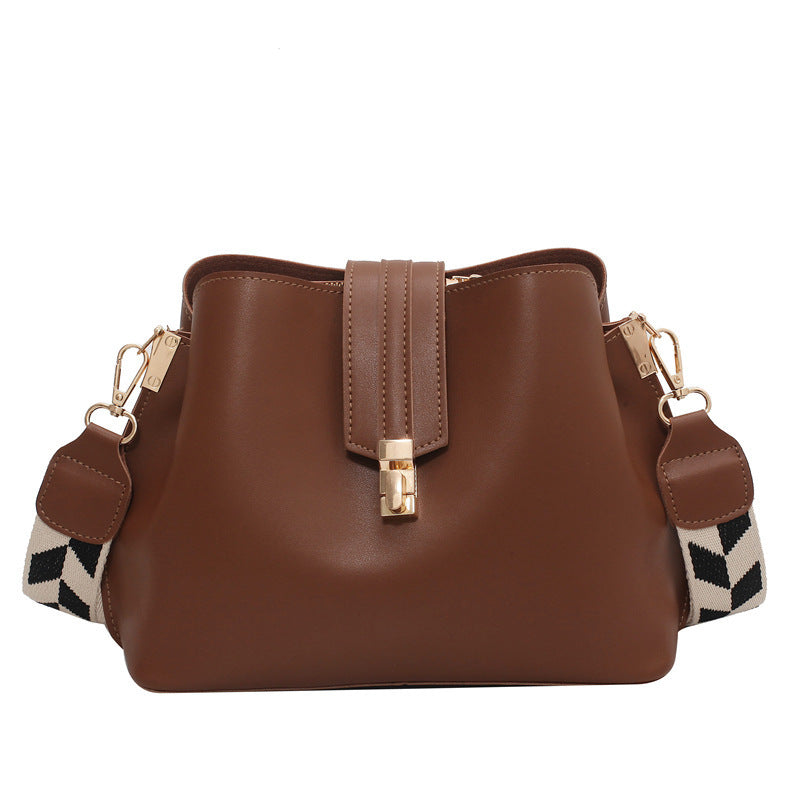 wide shoulder strap bucket bag single shoulder diagonal bag