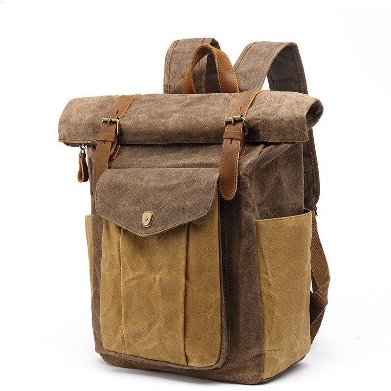 retro male travel backpack travel student bag