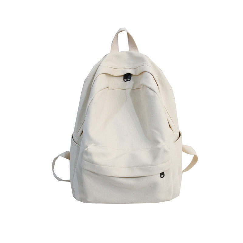 simple solid color casual student backpack