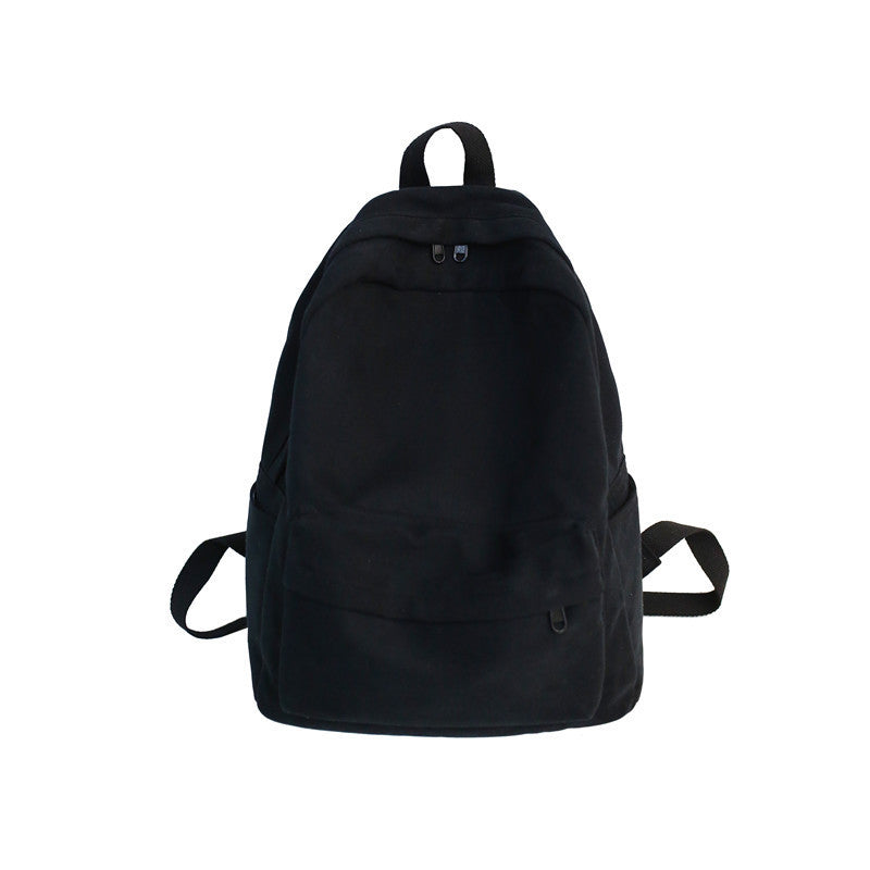 simple solid color casual student backpack