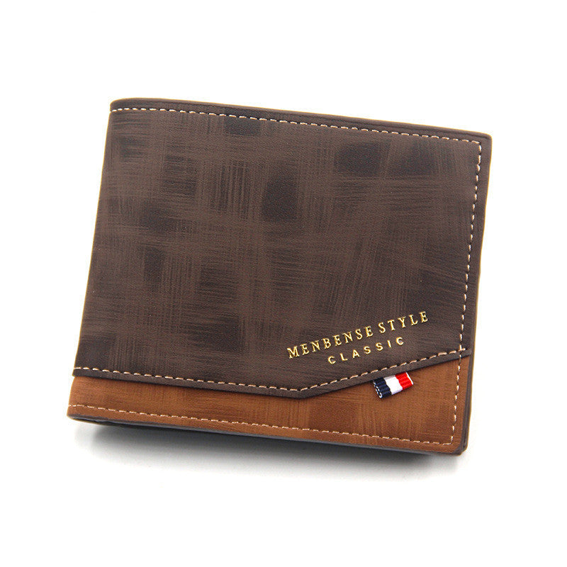 mens wallet with bronzing printed hinge