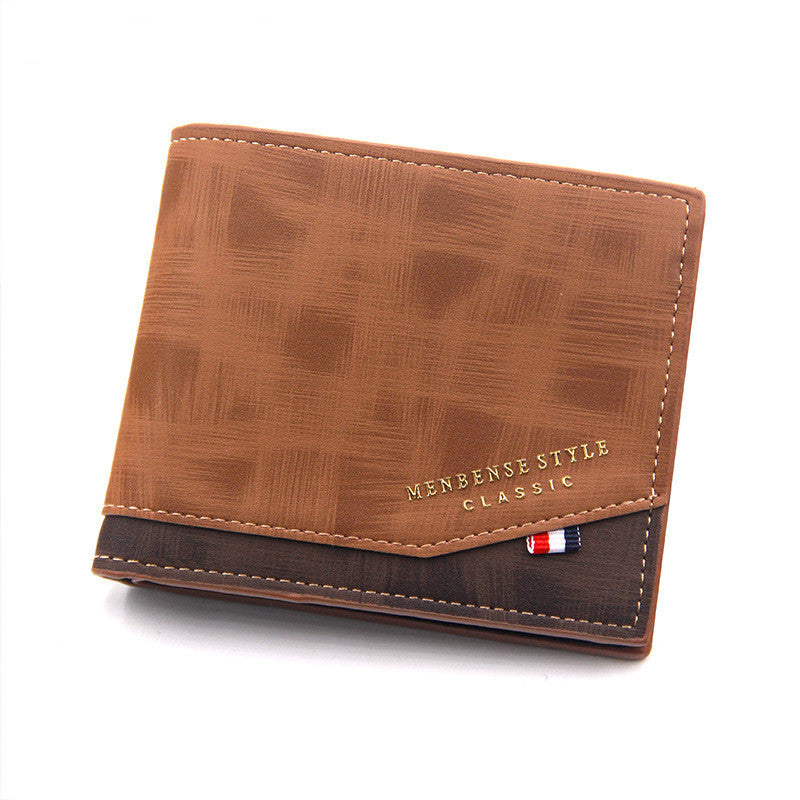 mens wallet with bronzing printed hinge