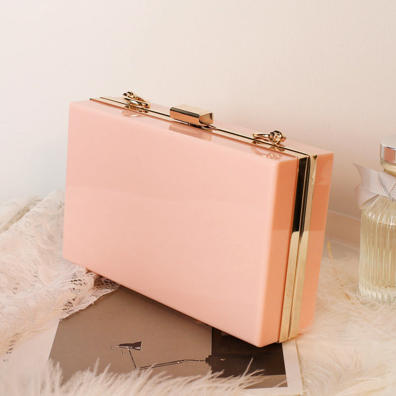 fashion female bag small square bag summer candy color transparent box bag dinner bag chain bag