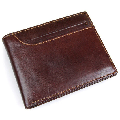 anti scanning leather wallet top layer leather short