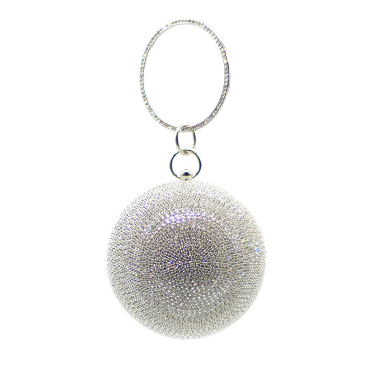 mini rhinestone covered ball design dinner bag