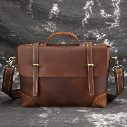 leather retro mens bag briefcase single shoulder messenger