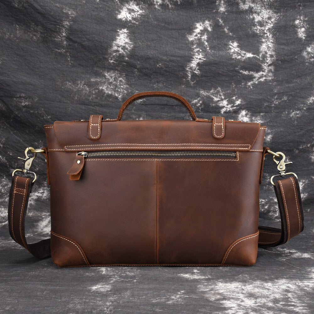 leather retro mens bag briefcase single shoulder messenger