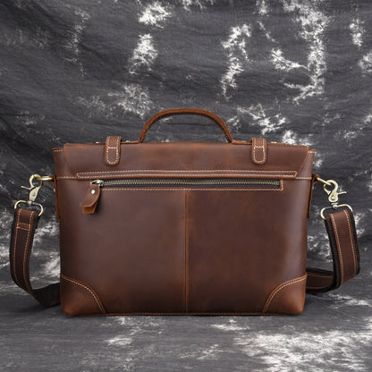 leather retro mens bag briefcase single shoulder messenger
