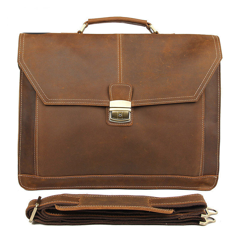 crazy horse leather briefcase