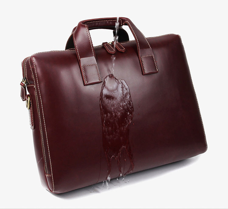 business briefcase 15 inch computer bag head layer cowhide mens handbag