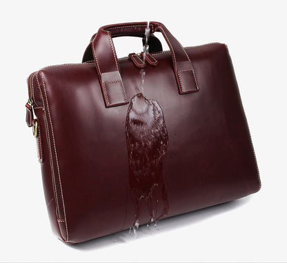 business briefcase 15 inch computer bag head layer cowhide mens handbag