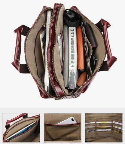 business briefcase 15 inch computer bag head layer cowhide mens handbag