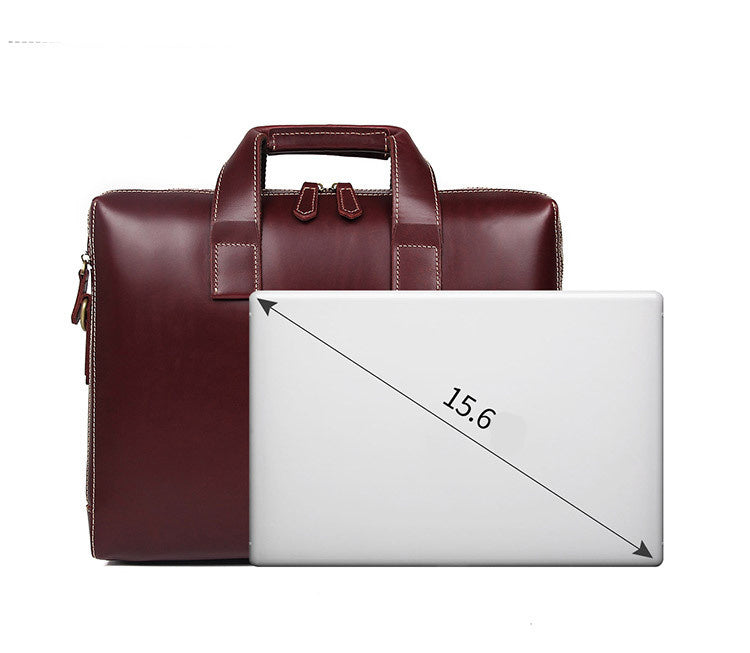 business briefcase 15 inch computer bag head layer cowhide mens handbag