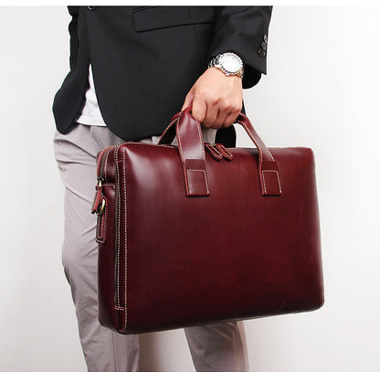 business briefcase 15 inch computer bag head layer cowhide mens handbag