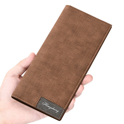 mens long wallet thin section youth mens frosted leather wallet multifunctional soft leather wallet