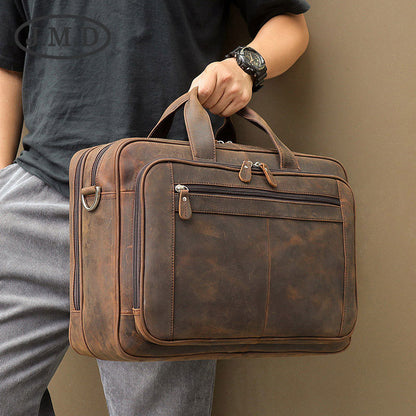 fashion mens crazy horse leather laptop bag