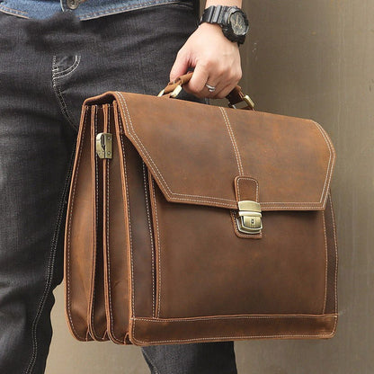 crazy horse leather briefcase